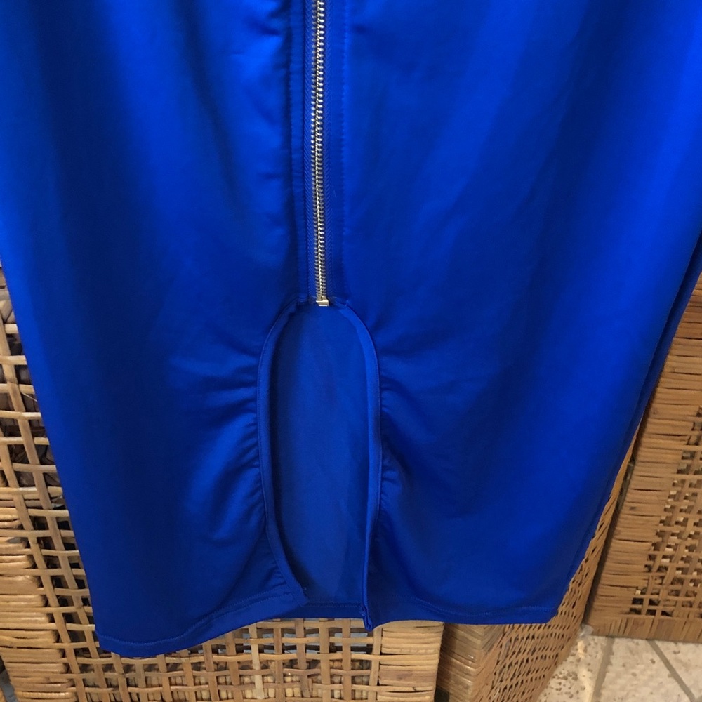 Royal Blue Sexy $ Sophisticated Zipper Front Dress - Picture 5 of 6